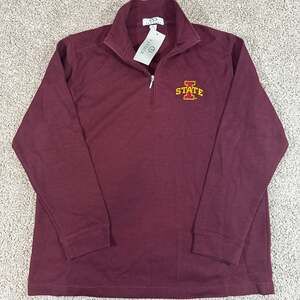 Vantage Iowa State Cyclones Quarter Zip Pullover Mens XL NCAA Maroon NWT